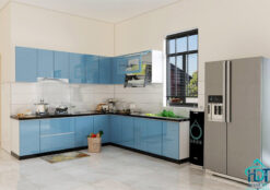 Tủ bếp An Cường phủ Acrylic bóng gương