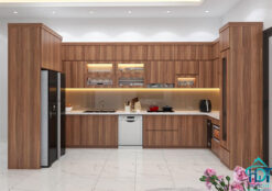 Tủ bếp An Cường phủ Laminate vân gỗ