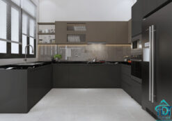 Tủ bếp chữ U MDF phủ Laminate cao cấp