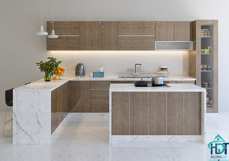 Tủ bếp MDF lõi xanh phủ Melamine chống ẩm