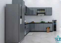 Tủ bếp MDF lõi xanh phủ Acrylic bóng gương